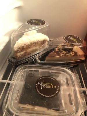 Carrot Cake, Peanut Butter Cheesecake, Wild Blueberry Cheesecake  at Sweets from the Earth in Toronto