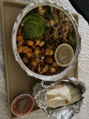 A vegan scramble and burrito  at Rainbow Restaurant in Fort Collins