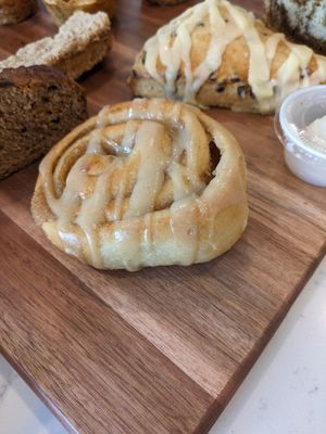 Apple butter cinnamon roll at Woodhouse Bakery + Coffee  Shop  in Columbus