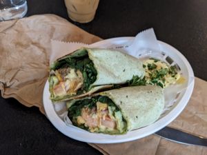 Breakfast burrito! at Woodhouse Bakery + Coffee  Shop  in Columbus