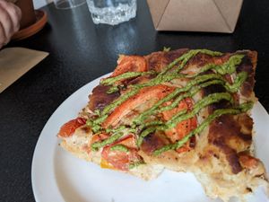 Heirloom focaccia bread at Woodhouse Bakery + Coffee  Shop  in Columbus