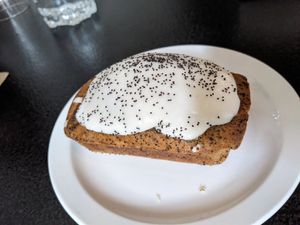 Lemon poppyseed cake at Woodhouse Bakery + Coffee  Shop  in Columbus
