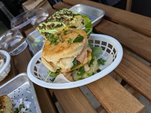 Sausage egg and cheese biscuit at Woodhouse Bakery + Coffee  Shop  in Columbus