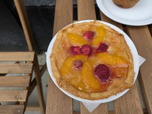 Peach strawberry gallete at Woodhouse Bakery + Coffee  Shop  in Columbus