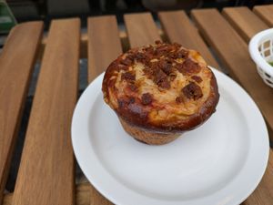 Pizza roll muffin at Woodhouse Bakery + Coffee  Shop  in Columbus