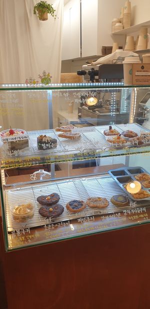 Cakes and cookies at Moonggoojeom Vegan Bakery in Busan