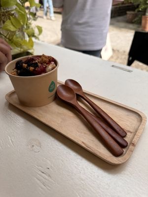 Chocolate Strawberry Pudding  at Moonggoojeom Vegan Bakery in Busan