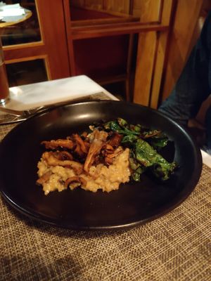 Vegan mushroom risotto with kale at Celajes at Hotel Belmar in Monteverde