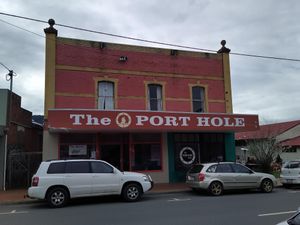 Front entrance at The Port Hole Cafe in Cygnet