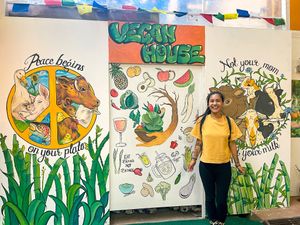 Great art!  at Vegan House Cafe & Restaurant  in Lalitpur