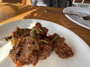 Vegan beef chunks, oh wow 😮   at Vegan House Cafe & Restaurant  in Lalitpur