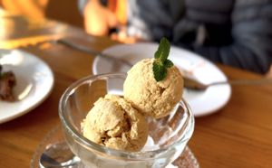 Butterscotch ice cream 🍨😋  at Vegan House Cafe & Restaurant  in Lalitpur