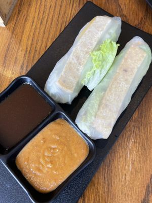 Fresh rolls come with hoisin and peanut   at Lost Monk  in Cologne