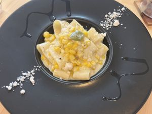 Corn pasta  at Soy Love U in Tokyo