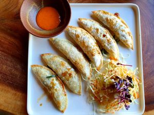 Vegan Gunmandu at Cafe Gaon in Neuss