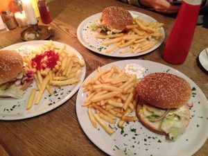 yummy cheeseburger at feldstern. at Feldstern in Hamburg