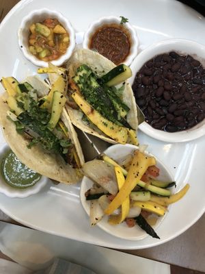 Veggie tacos with no cheese - the flavors were very good! at La Plazuela at La Fonda in Santa Fe