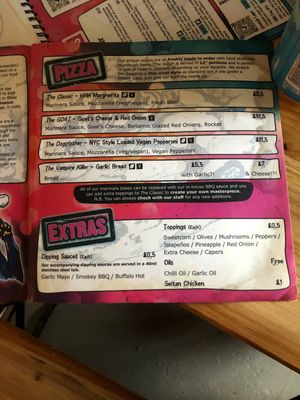Pizza menu  at Diego's Joint in Sunderland