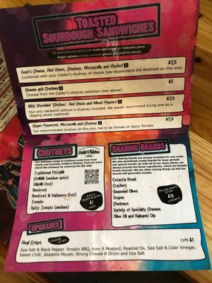 Sandwich menu  at Diego's Joint in Sunderland