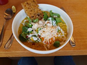 Daily menu - dal on that day at roots kitchen in Zurich