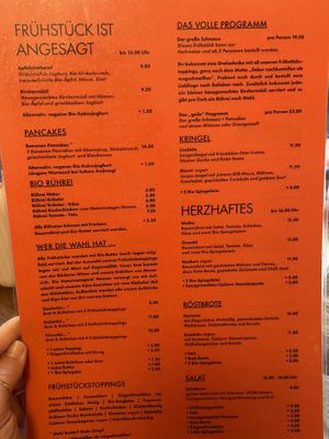 Menu   at Café Walter in Cologne