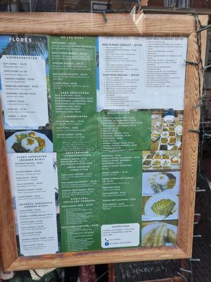 menu at De Parel van Flores in Delft