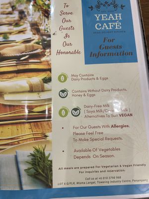 Clear labels   at Yeah Cafe in Kota Kinabalu