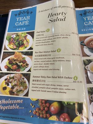 Menu  at Yeah Cafe in Kota Kinabalu