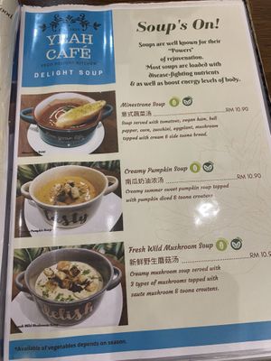 Menu  at Yeah Cafe in Kota Kinabalu