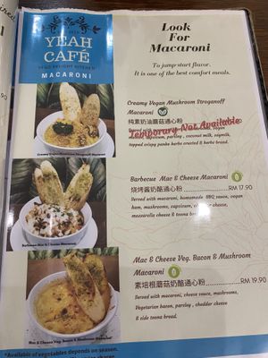 Menu  at Yeah Cafe in Kota Kinabalu