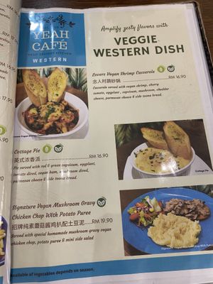 Menu  at Yeah Cafe in Kota Kinabalu