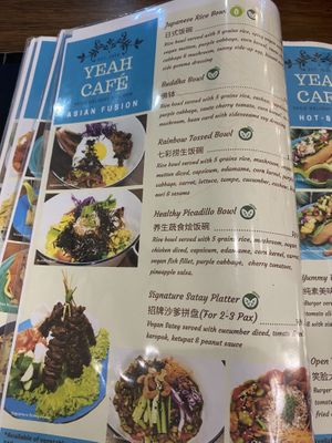 Menu  at Yeah Cafe in Kota Kinabalu