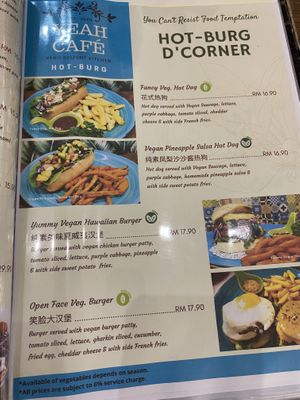 Menu  at Yeah Cafe in Kota Kinabalu