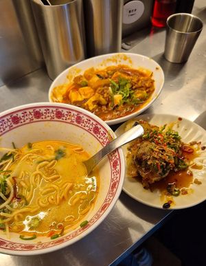Mapo tofu and fried eggplant  at Banpin 반핀 in Busan