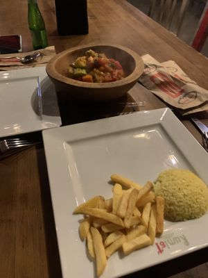 Rice and fries with clay pot  at Rumist in Istanbul