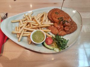 Vegan Schnitzel at Cafe Extrablatt in Bonn
