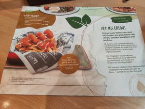 Vegan menu at Cafe Extrablatt in Bonn