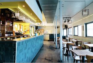 Indoor section of the cantine. at Petit Bain in Paris
