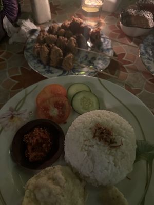 Tofu satay   at Mambo Beach Resort in Penida Island