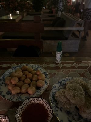 Sweet potato balls, tapioca fritters  at Mambo Beach Resort in Penida Island