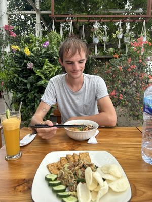 Gado gado with tempeh  at Mambo Beach Resort in Penida Island