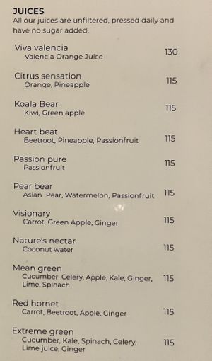 Juices  at Honey Bear Bistro in Bangkok