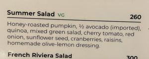 Beware that the summer salad is marked as vegan but contains honey  at Honey Bear Bistro in Bangkok