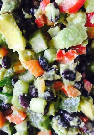 Avocado and black turtle bean salad at Fennel Organic Eatery in Toronto