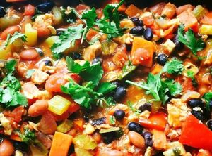 Vegan chili at Fennel Organic Eatery in Toronto