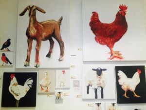 Animal friendly art by Julia Mcneely at Fennel Organic Eatery in Toronto