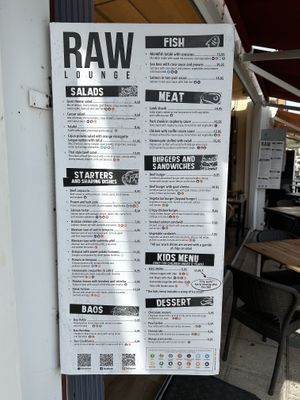 Menu  at RAW Lounge in Nerja