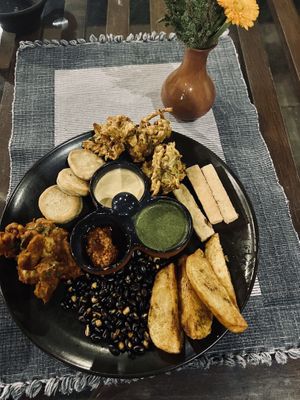 Snack platter   at Toran Restaurant in Kathmandu