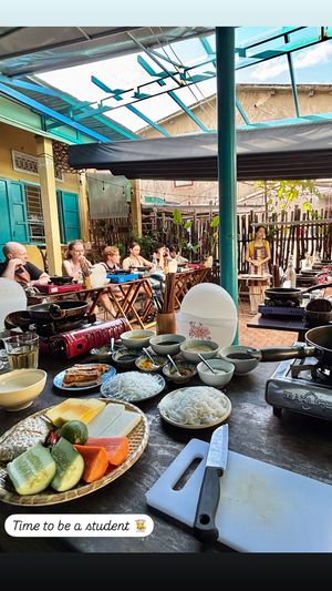 All the spices and veg prep  at Authentic Vietnamese Vegan Cooking Class in Hoi An