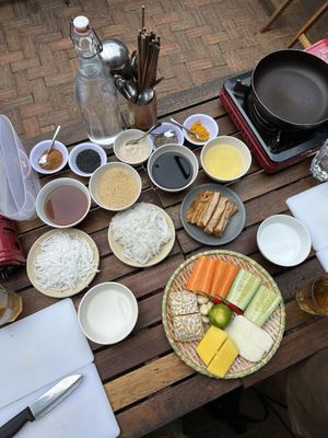 Setting  at Authentic Vietnamese Vegan Cooking Class in Hoi An